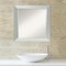 Beveled Wood Bathroom Wall Mirror, Brushed Sterling Silver Frame